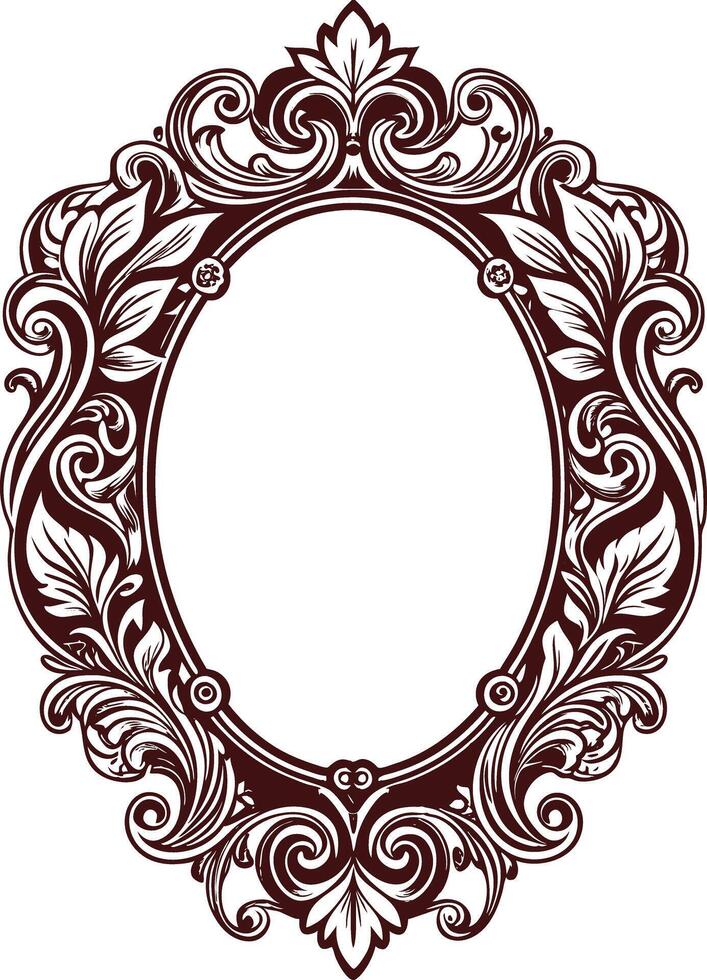 An ornate frame with a floral design vector