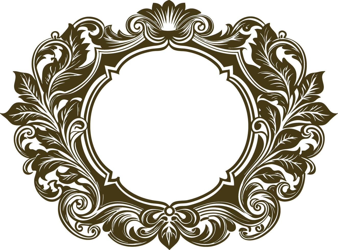 An ornate frame with a floral design vector