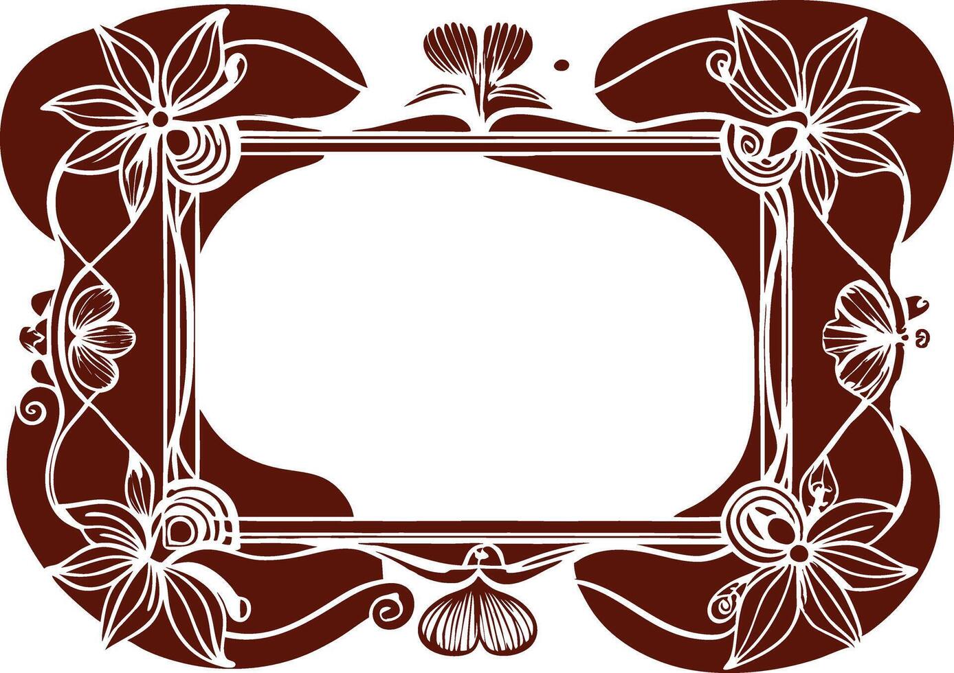 A frame with flowers and vines on it vector