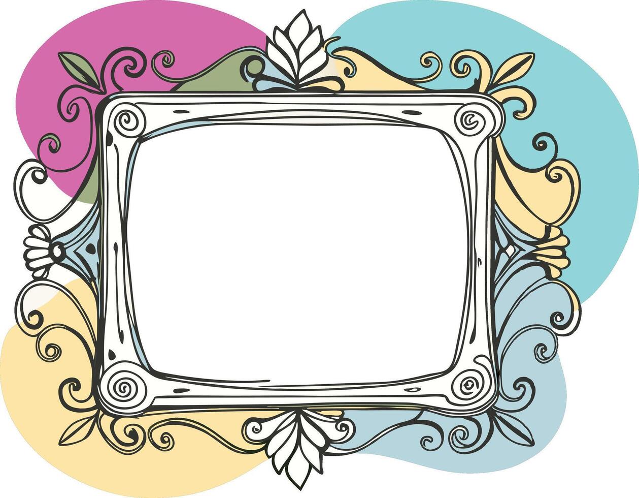 A square frame with a decorative design vector