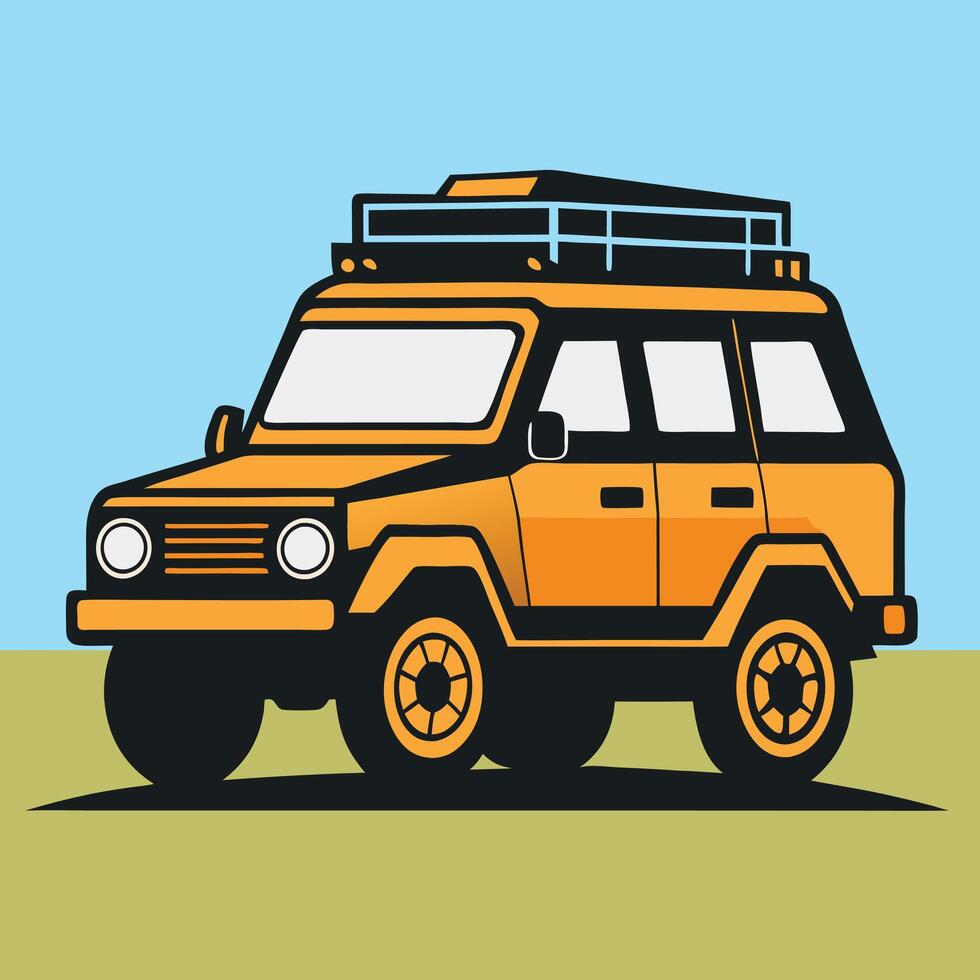 offroad 4x4 car adventure on mountain,Adventure car vector