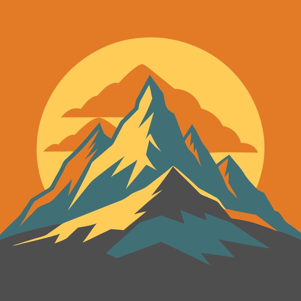 Foggy Morning in the Mountain Wilderness vector
