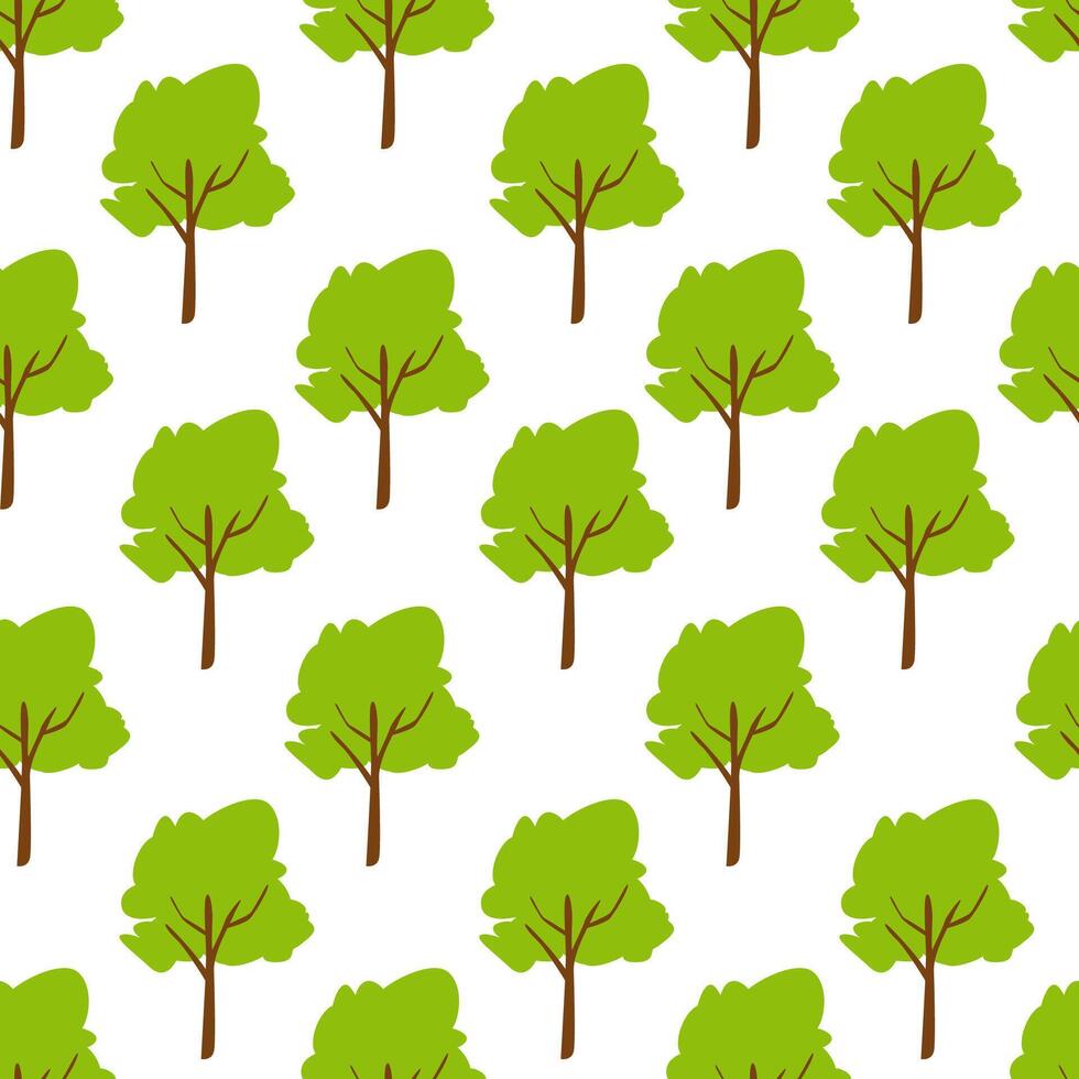 Tree pattern background. Seamless pattern trees. flat illustration of tree. tree seamless pattern background. vector