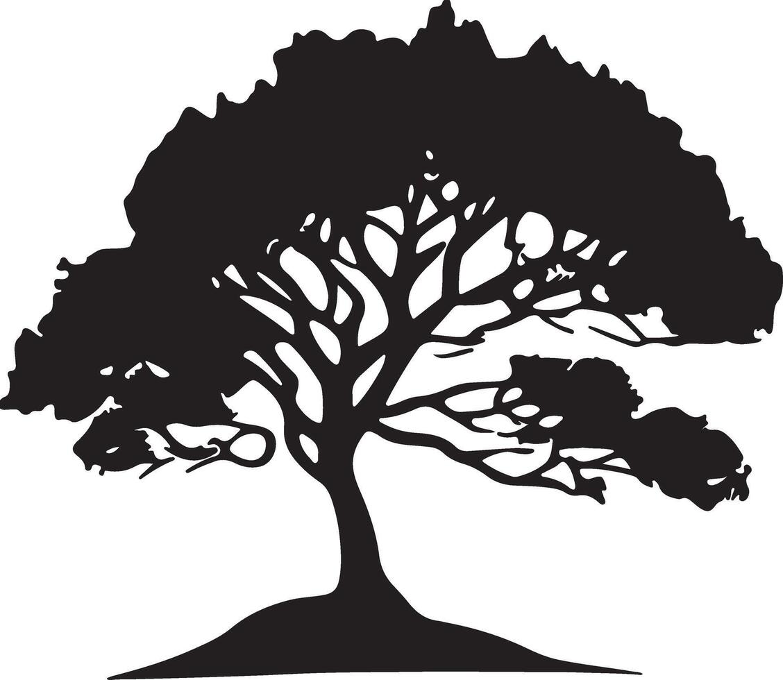 Nature's Outline Trees in Silhouette vector