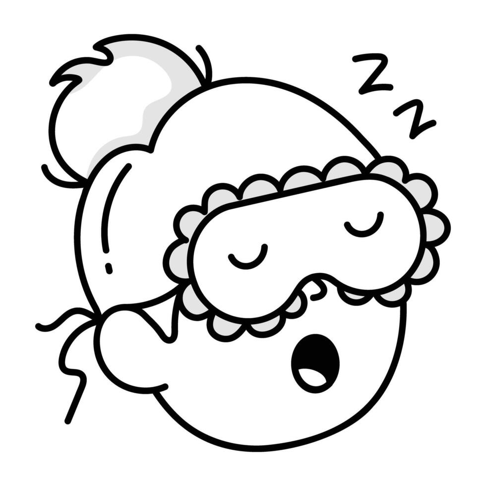 Sleeping character icon in drawing style vector