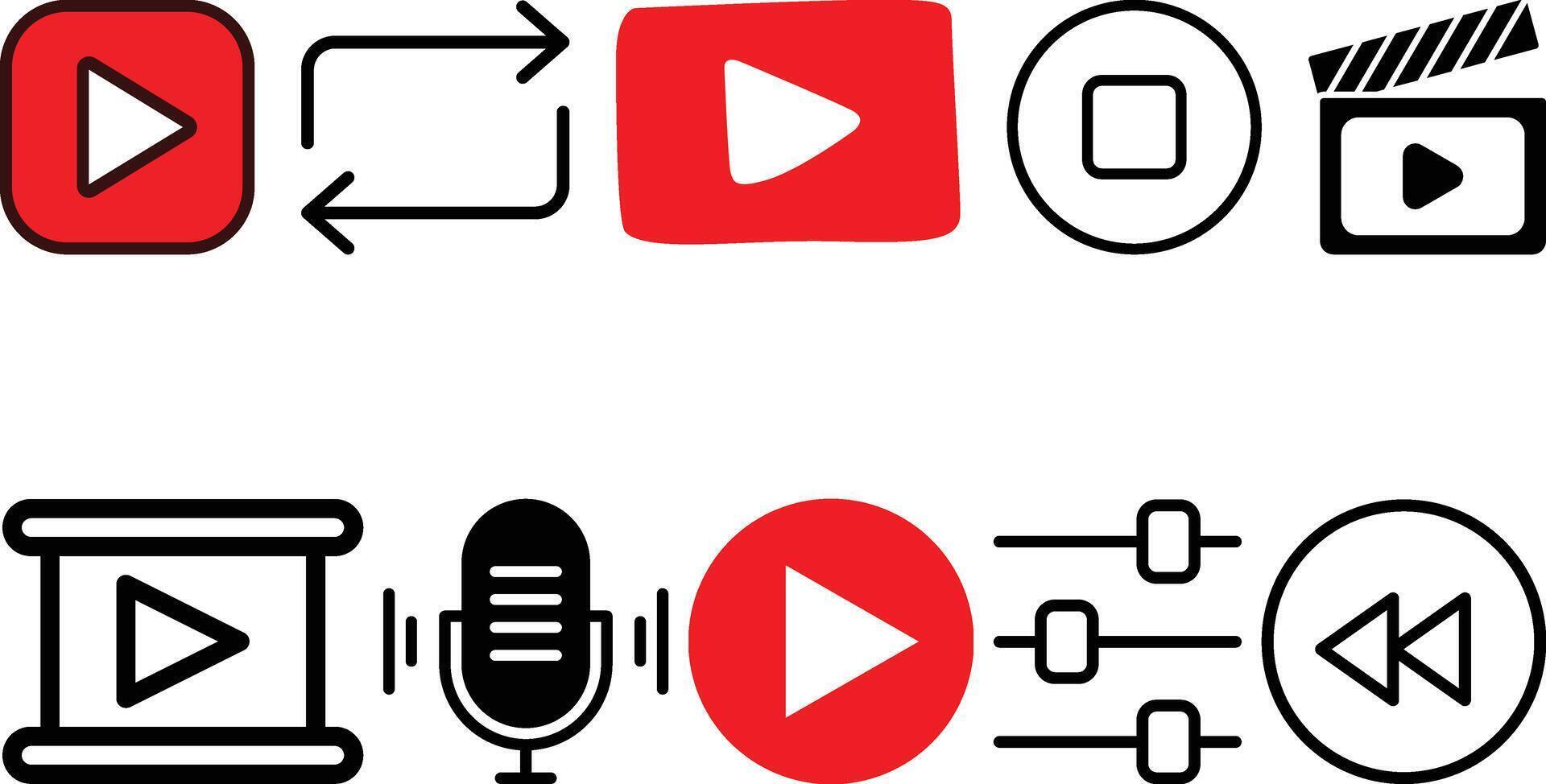 Multimedia icon set collection. vector