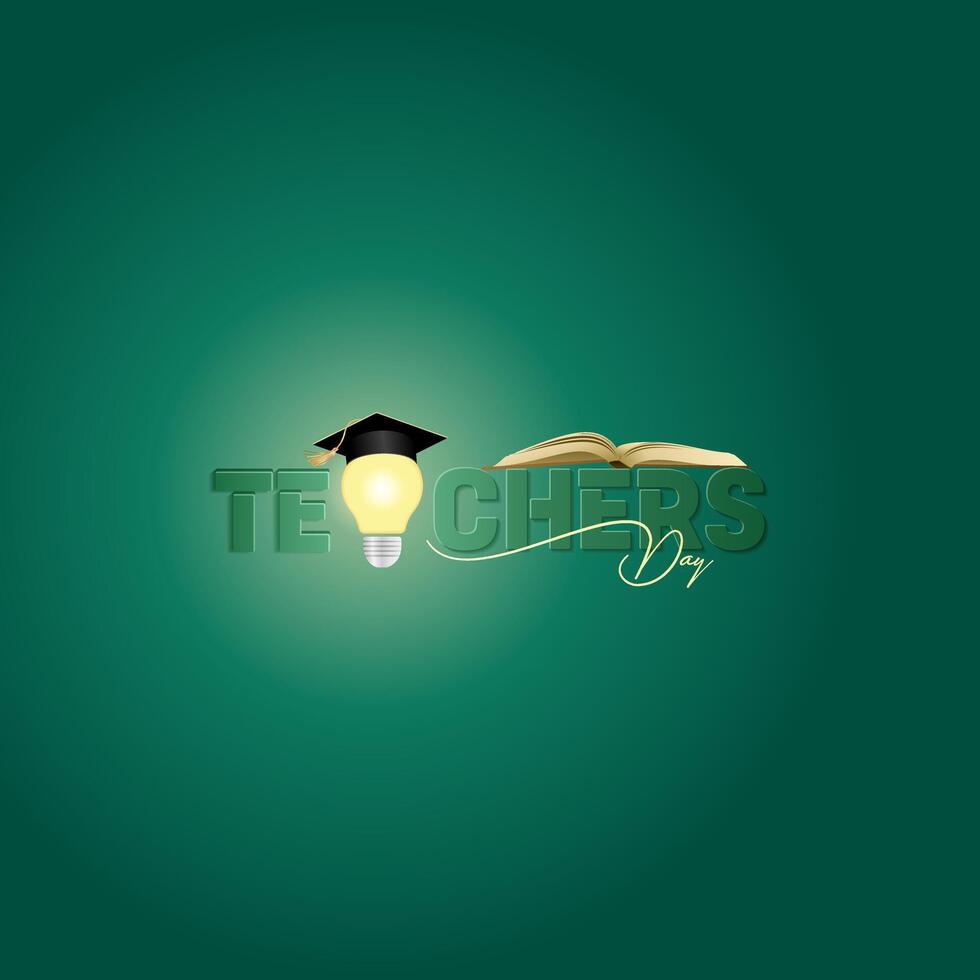 World Teachers Day. celebrated every 5th of October, light bulb design on letter A vector