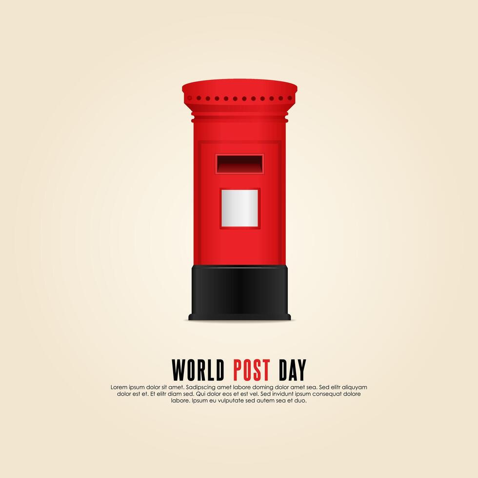 World Post Day. postbox design with brown colour background vector