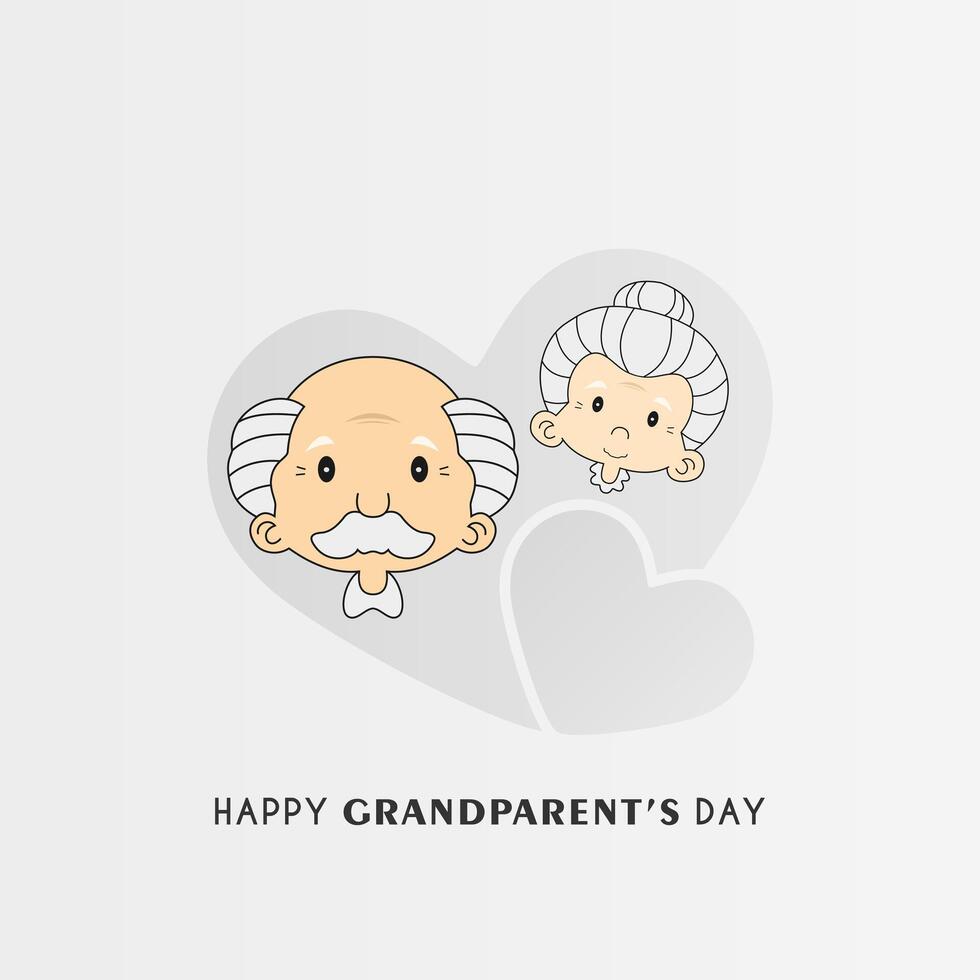 Grandparents Day poster, with a design of grandparents in a circle of love vector