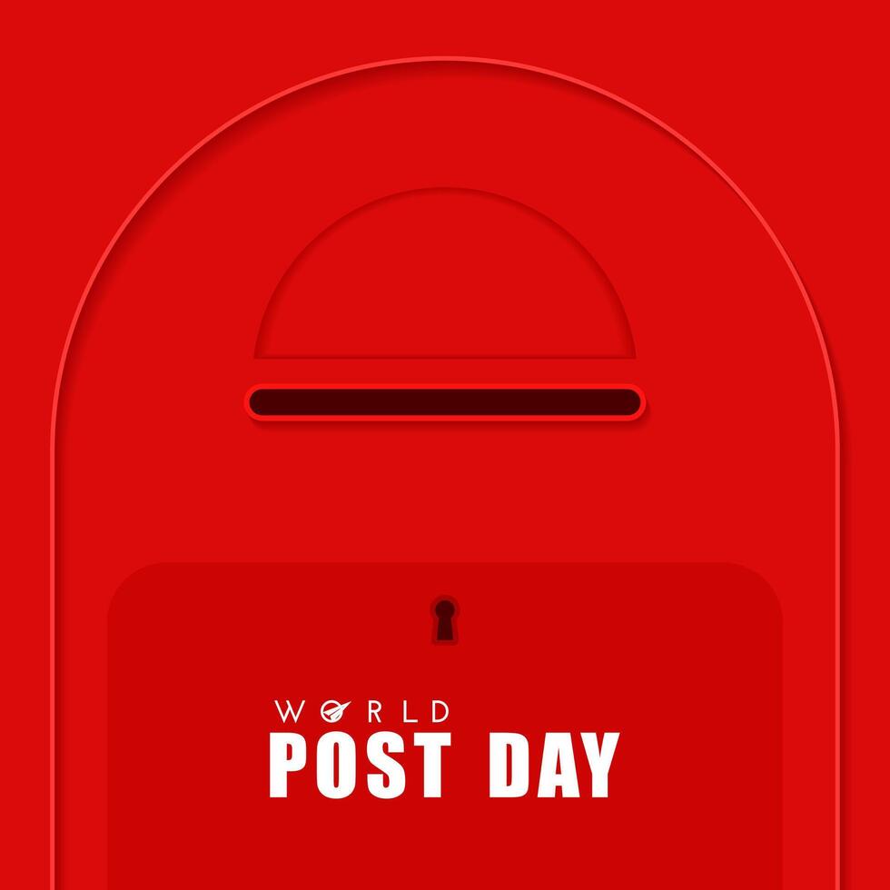 World Post Day. red coloured postbox design vector