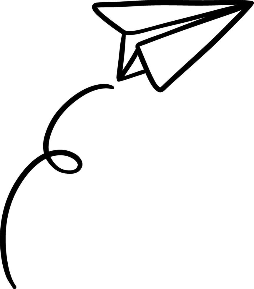Paper plane doodle vector