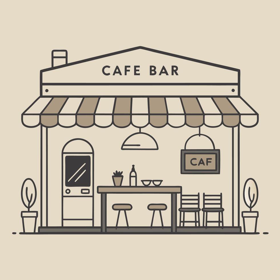 Classic place with chair table and drink cafe, coffee shop for hang out time vector