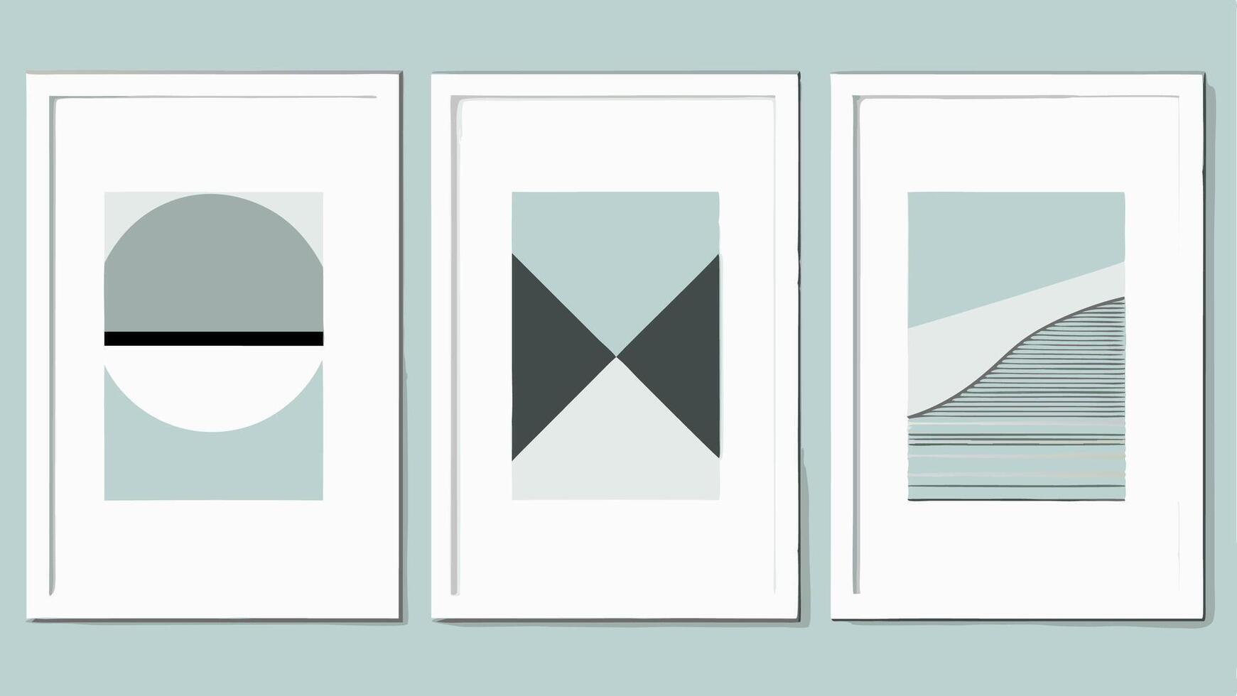 Geometric line frame triangle at rectangle frame, solid color with geometric pattern vector