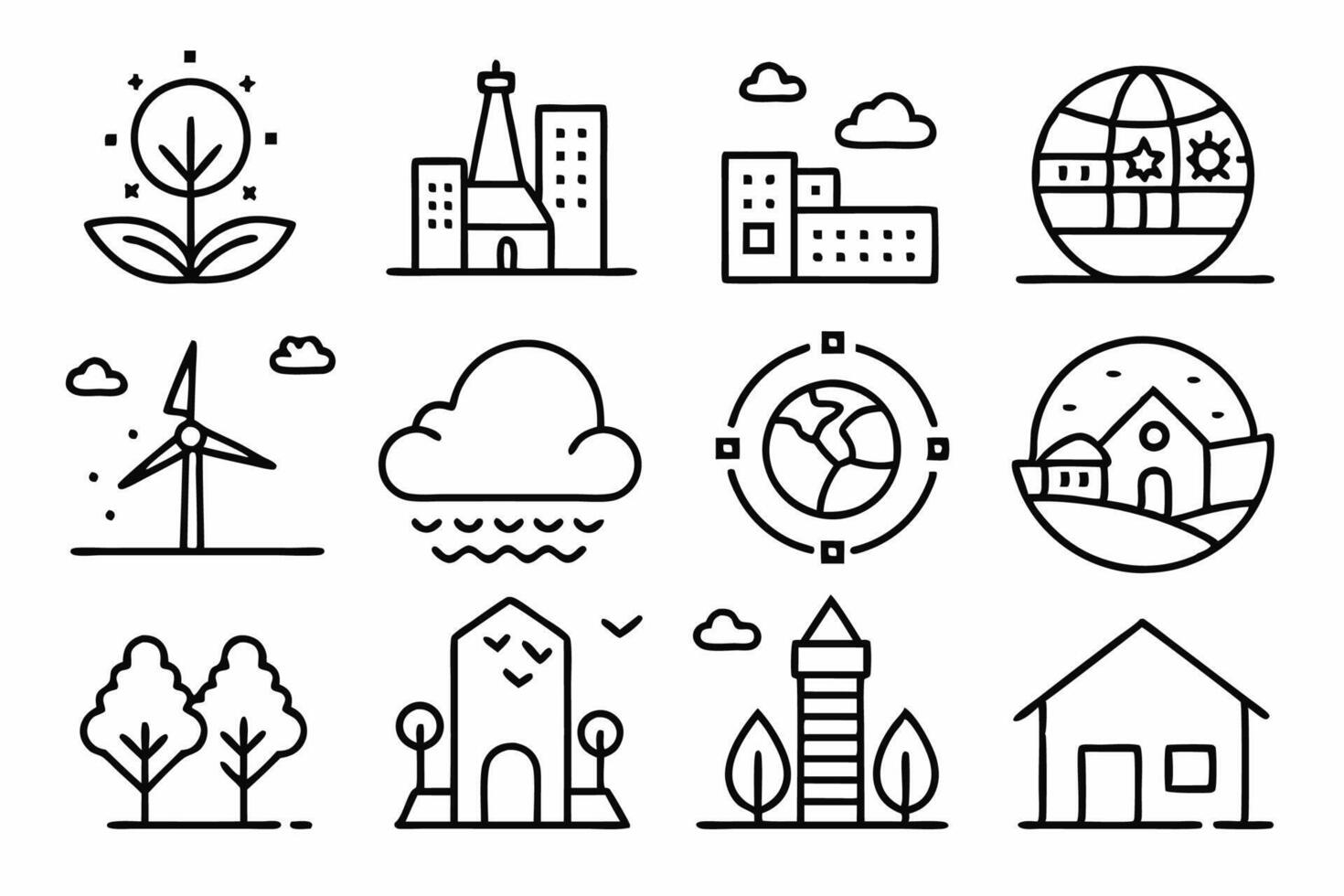 Energy and eco system, environment linear set vector