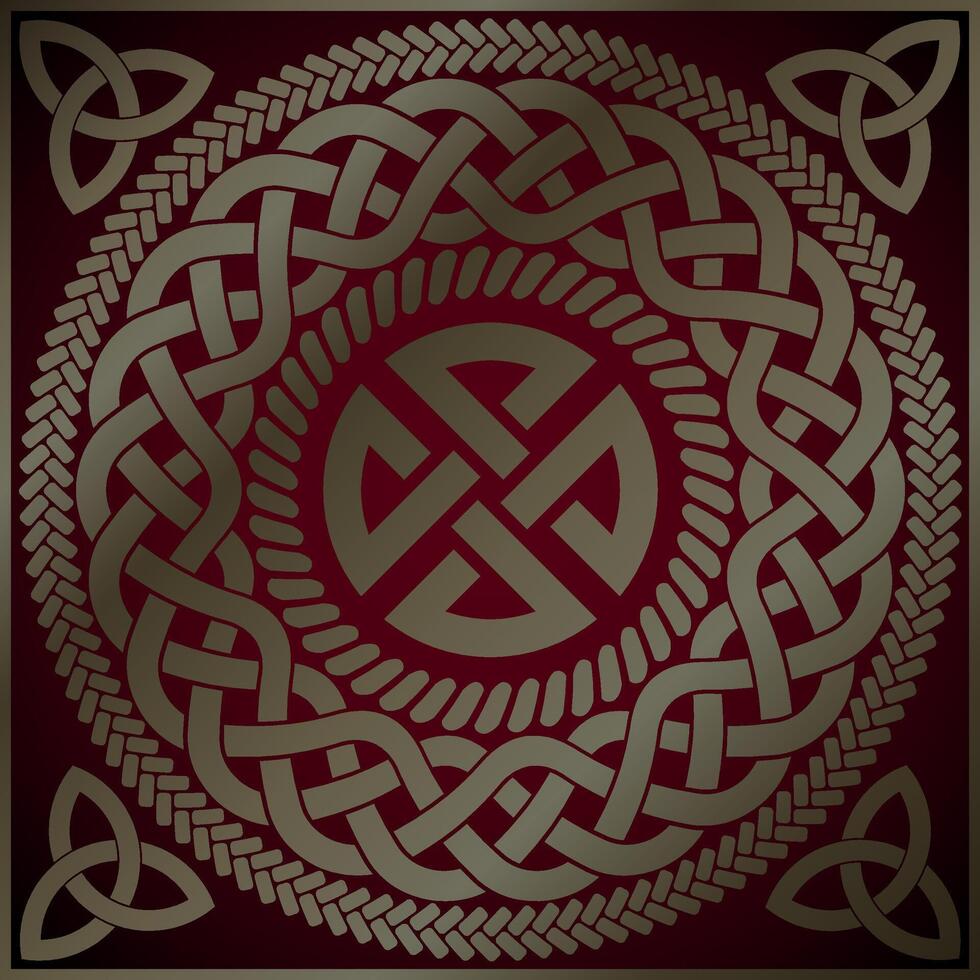celtic knot ornamental viking color background vector