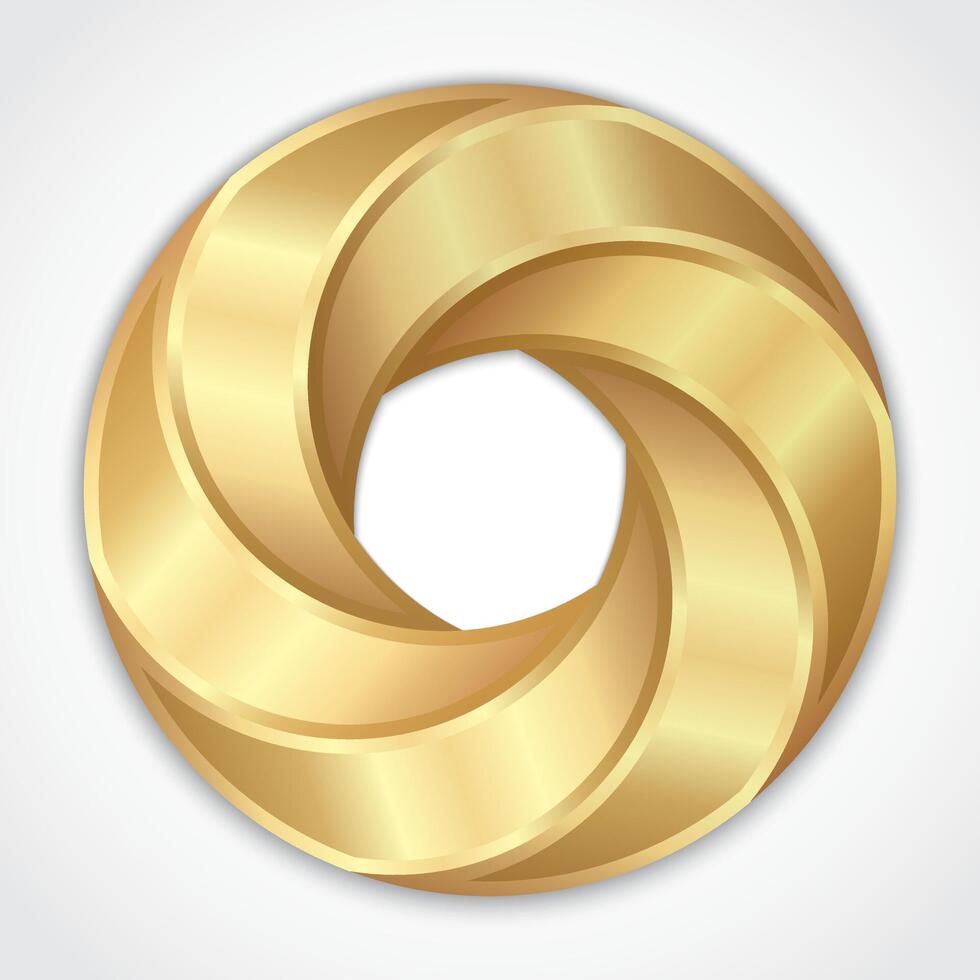 3d golden metal vortex vector