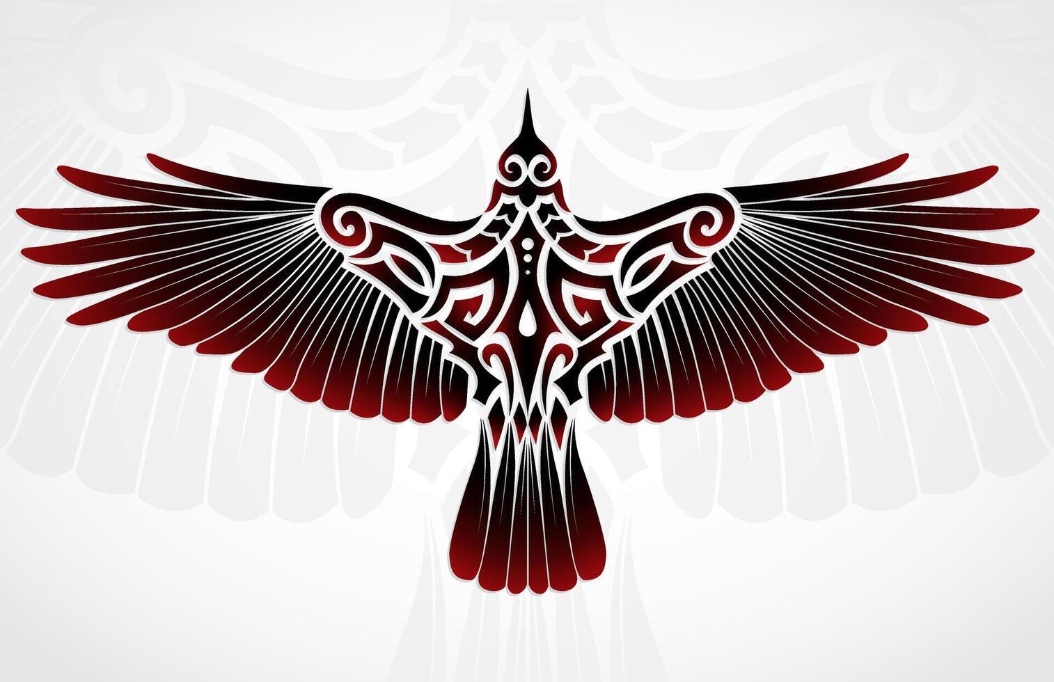 crow ornamental decorative color symbol vector