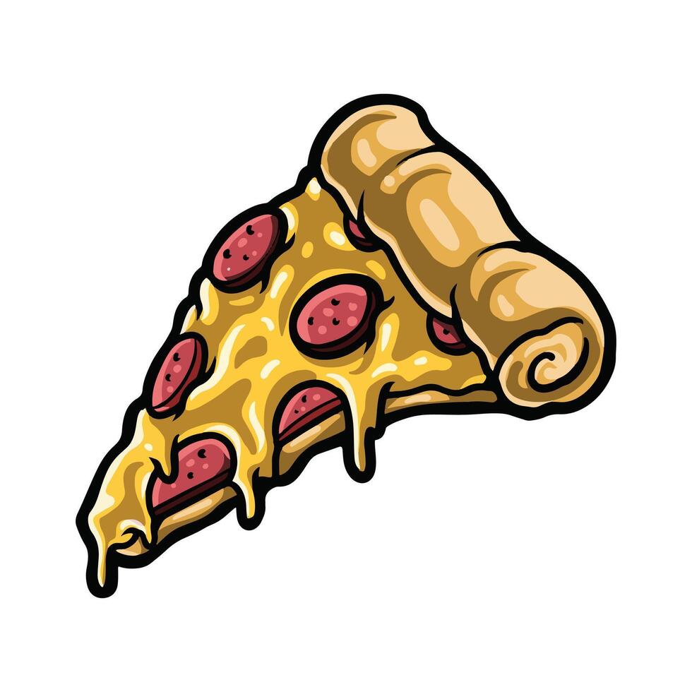 Pizza illustration. Food logo icon vector