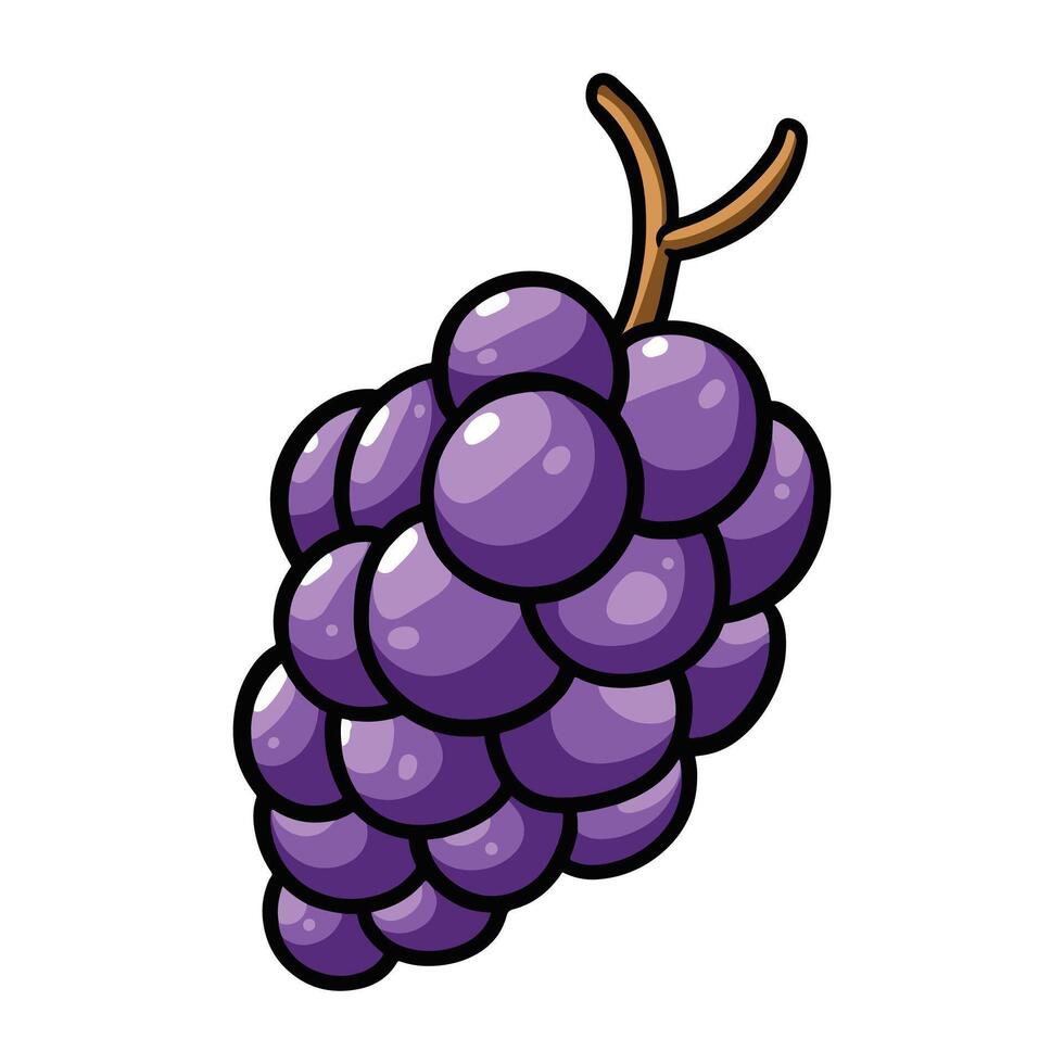 Grape illustration. Fruit logo icon vector