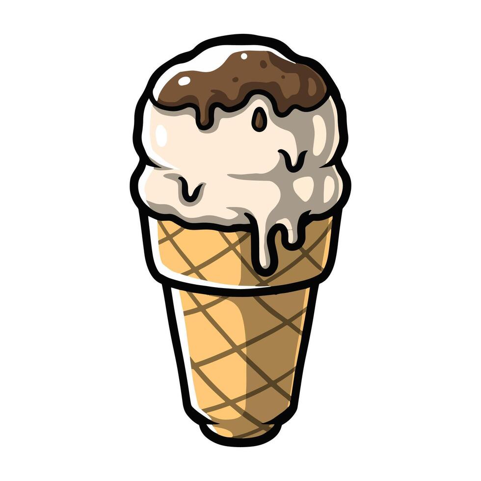 Ice cream chocolate illustration vector
