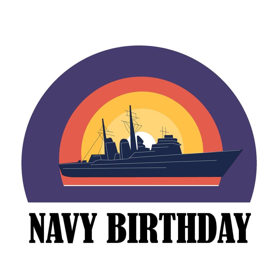 Navy Birthday Simple Design vector