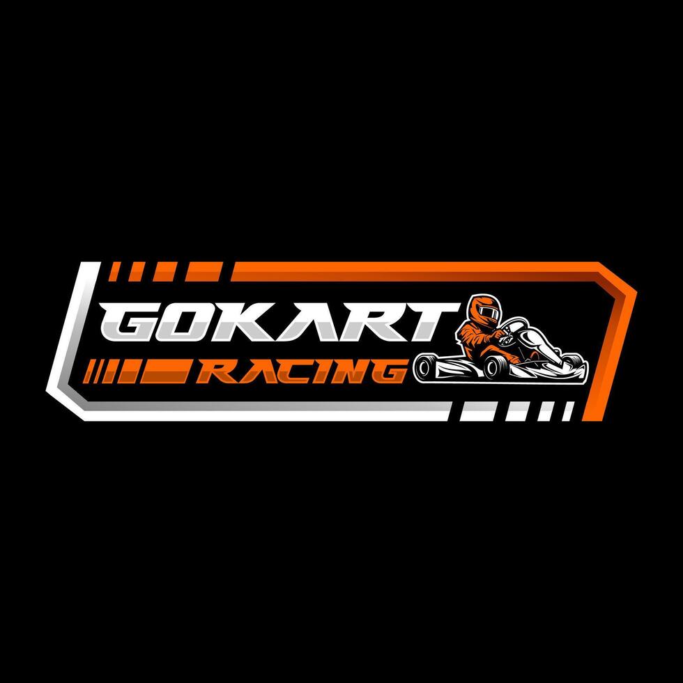 gokart racing team logo orange colour vector