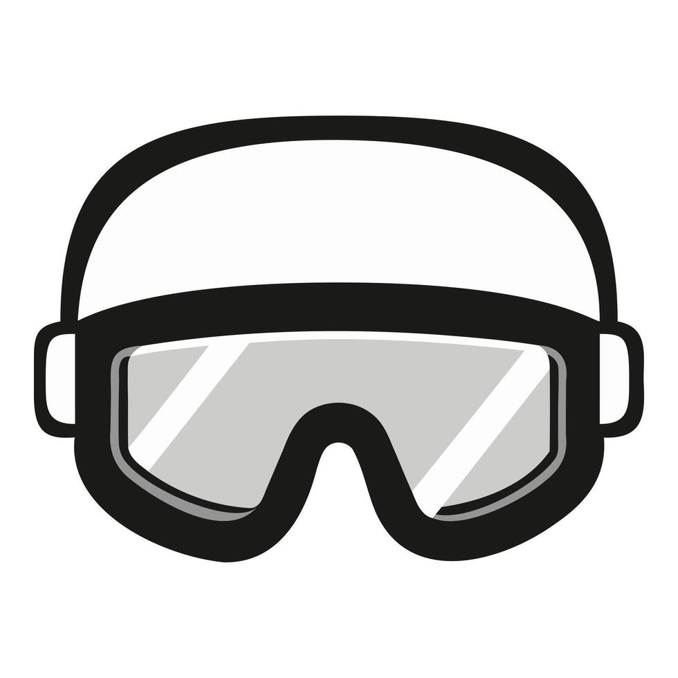 safety eye glasses with a dark frame, designed to protect eyes from industrial hazards vector