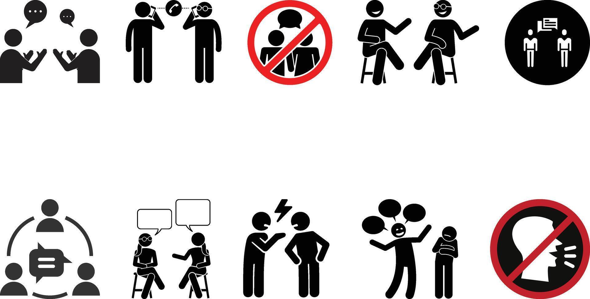 People talking icon graphic collection vector