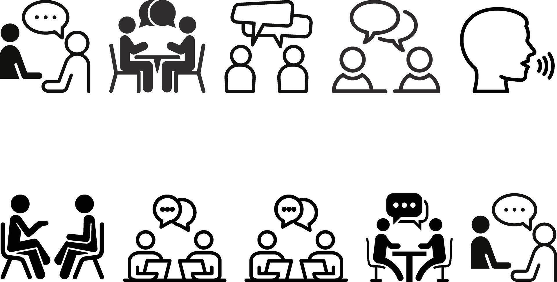 People talking icon graphic set collection vector