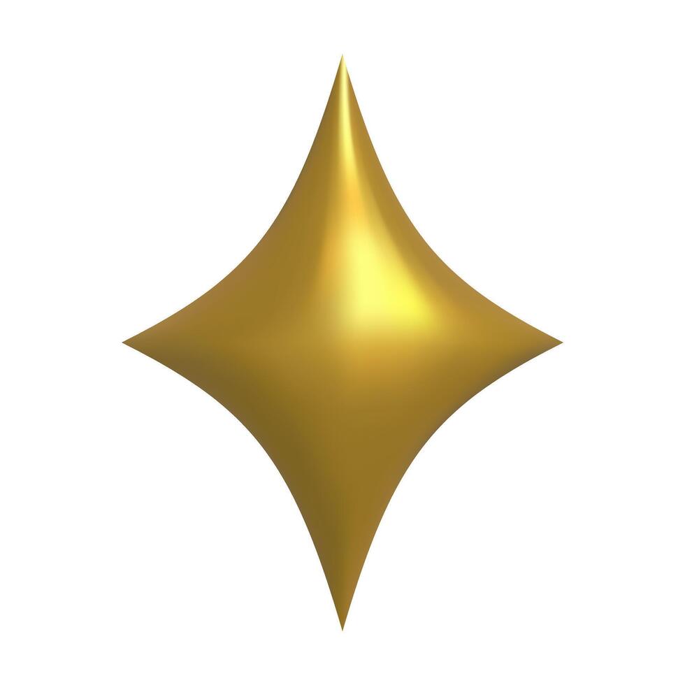 Shining golden star emoji.3d style gold star icon,twinkle social media platform symbol with shadow on transparent background. illustration EPS 10 vector