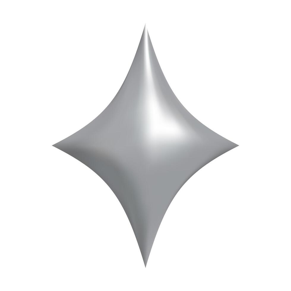 Shining silver star emoji.3d style gray metallic star icon,twinkle social media platform symbol on transparent background. illustration EPS 10 vector