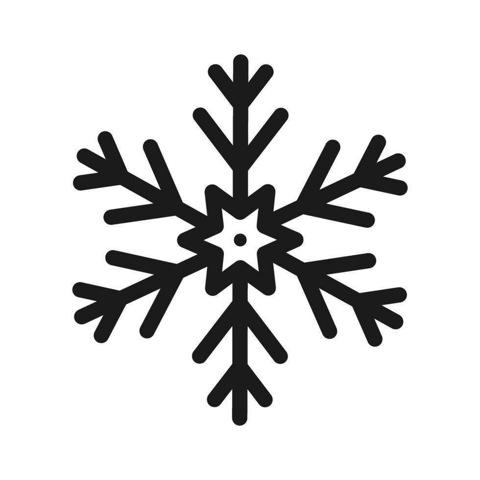 Snowflake thin line icon.Frozen sign.Decorative element for Christmas and New Year holiday.Transparent background.Simple black line snow icons. illustration EPS 10 vector