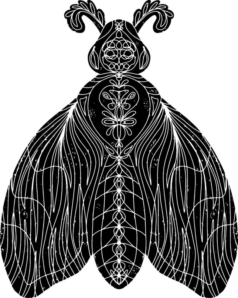A moth with intricate patterns on it vector