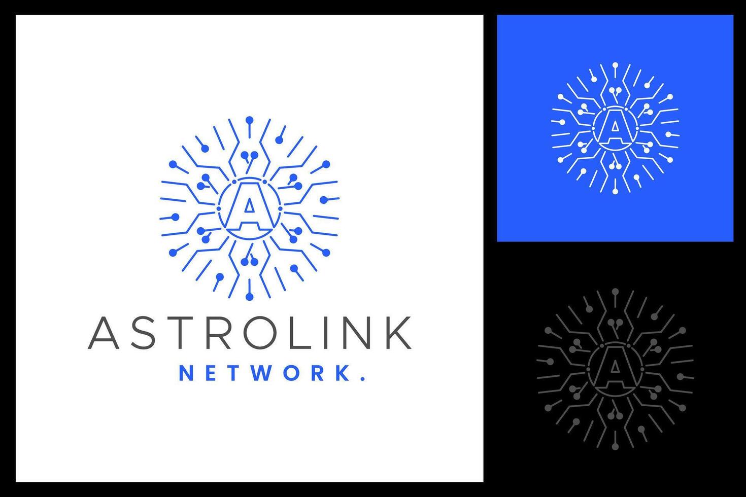 A letter Circle Tech Network Logo illustration vector