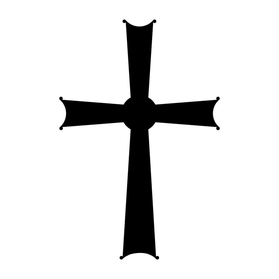 Ancient Christian cross icon symbol. Flat illustration vector