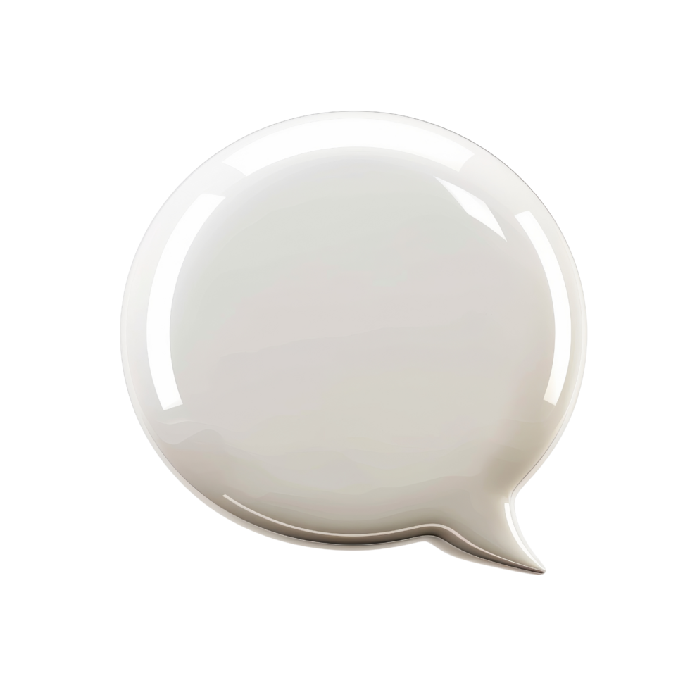 White 3D Speech Bubble png