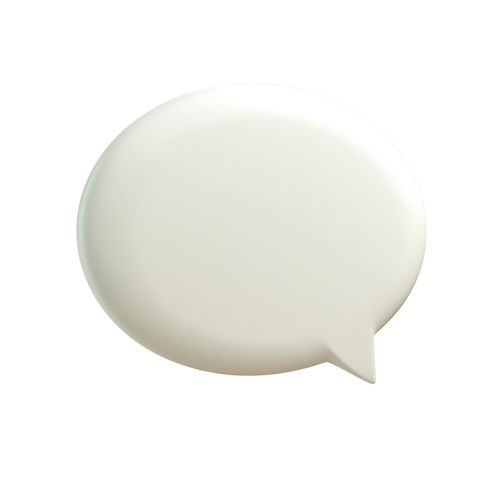 White Speech Bubble 3D Render png