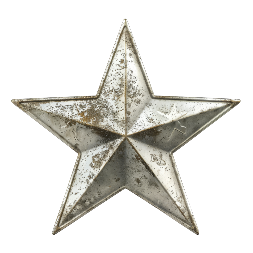 Vintage Rusty Metal Star png