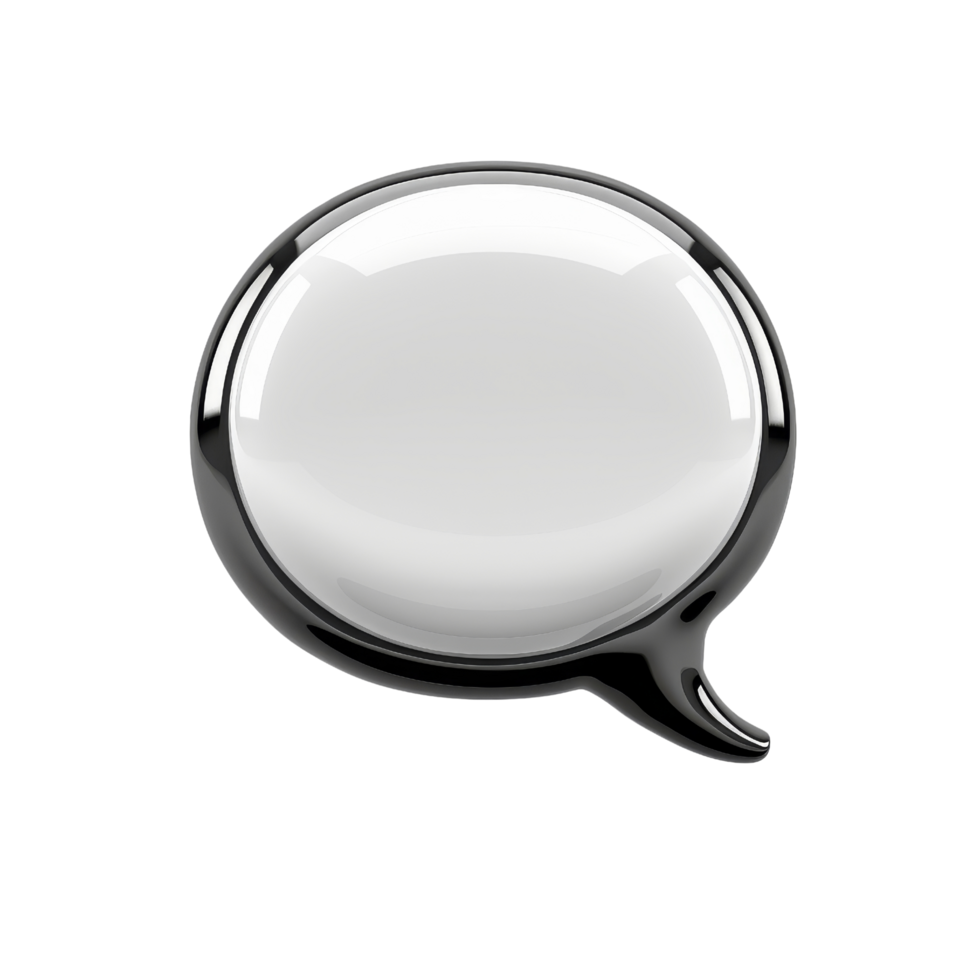 3D Glossy Speech Bubble png