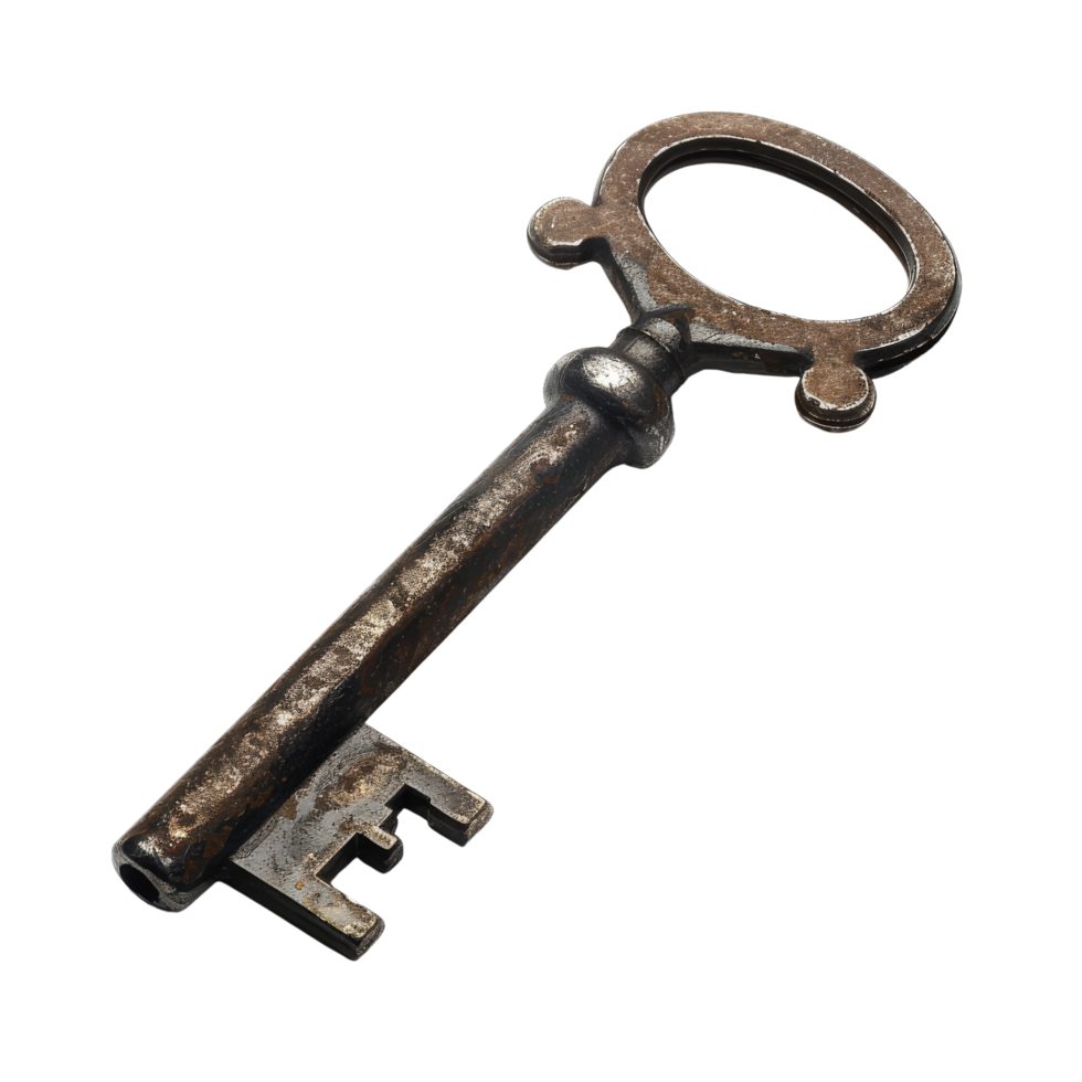 Rusty Vintage Key Isolated png