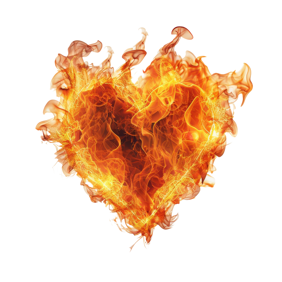 Flaming Heart Isolated png
