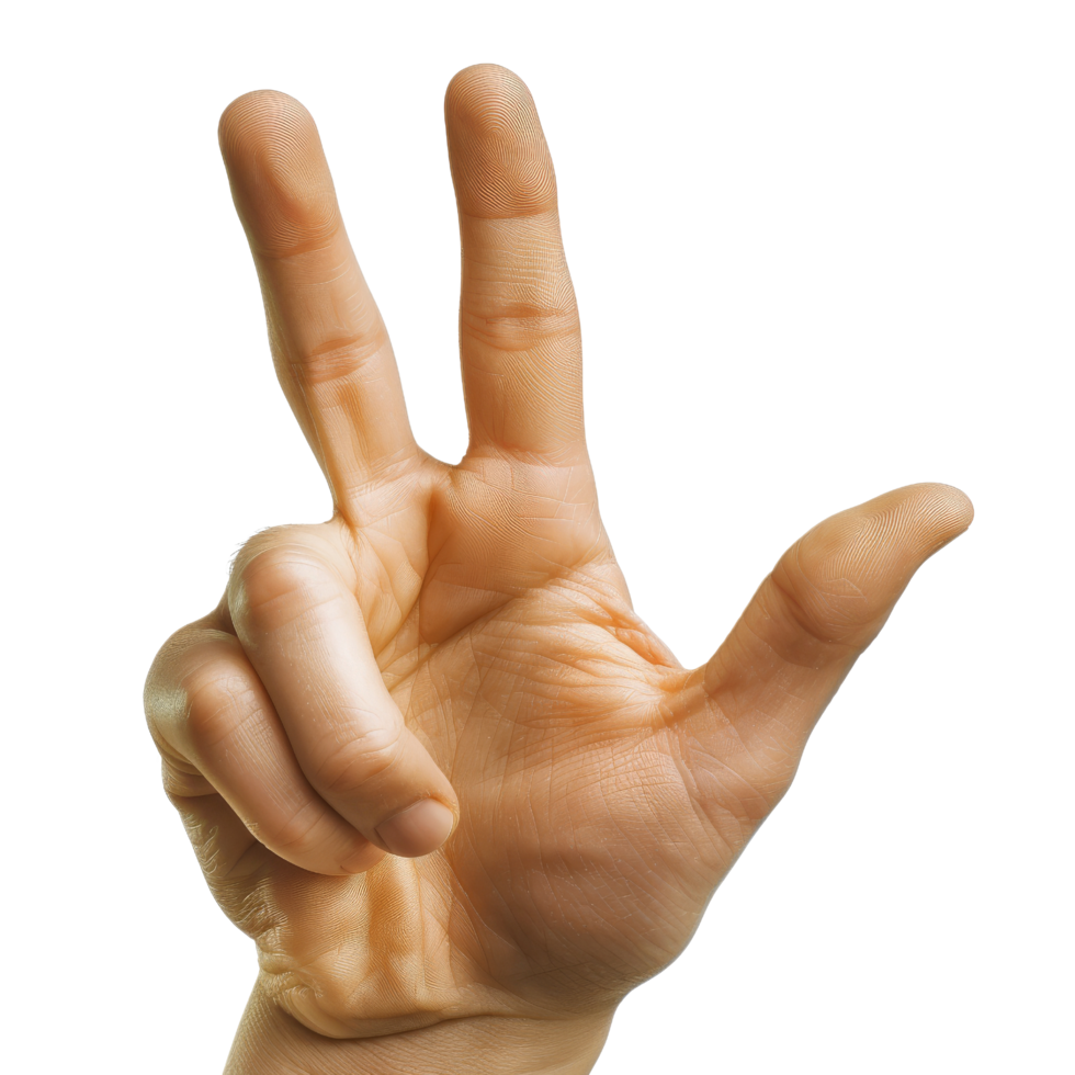 Hand Showing Number Three png