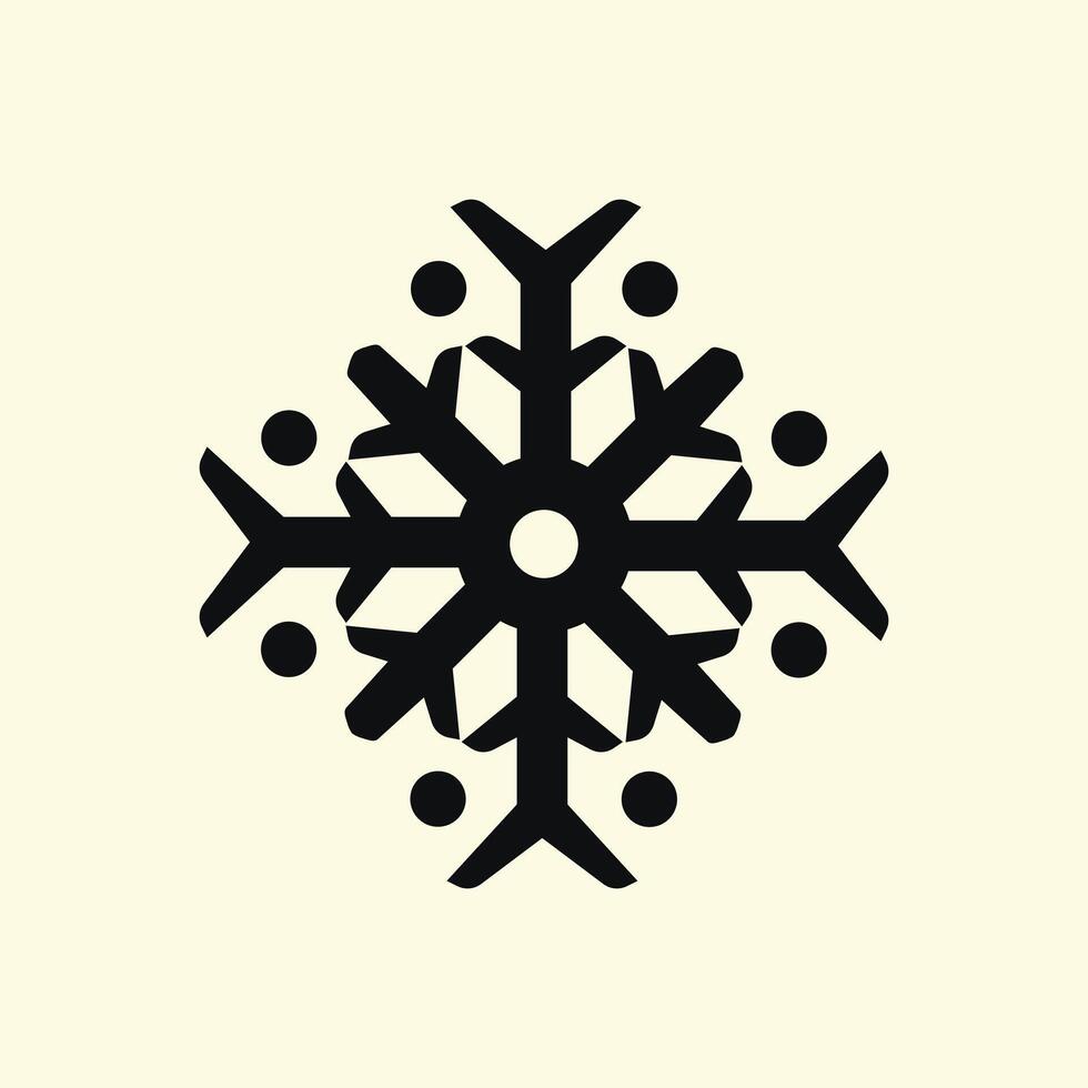 A stylish Snowflake icon with a symmetrical shape. Often used in freeze appliances, seasonal graphics, or weather-related visuals. vector
