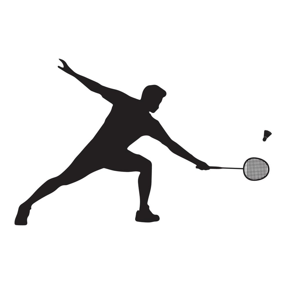 Badminton Player Silhouette Illustration vector