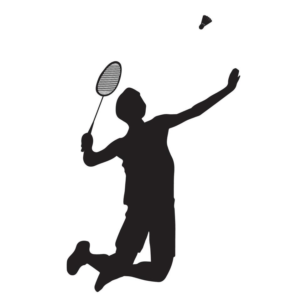 Badminton Player Sport Art Silhouette Illustration vector