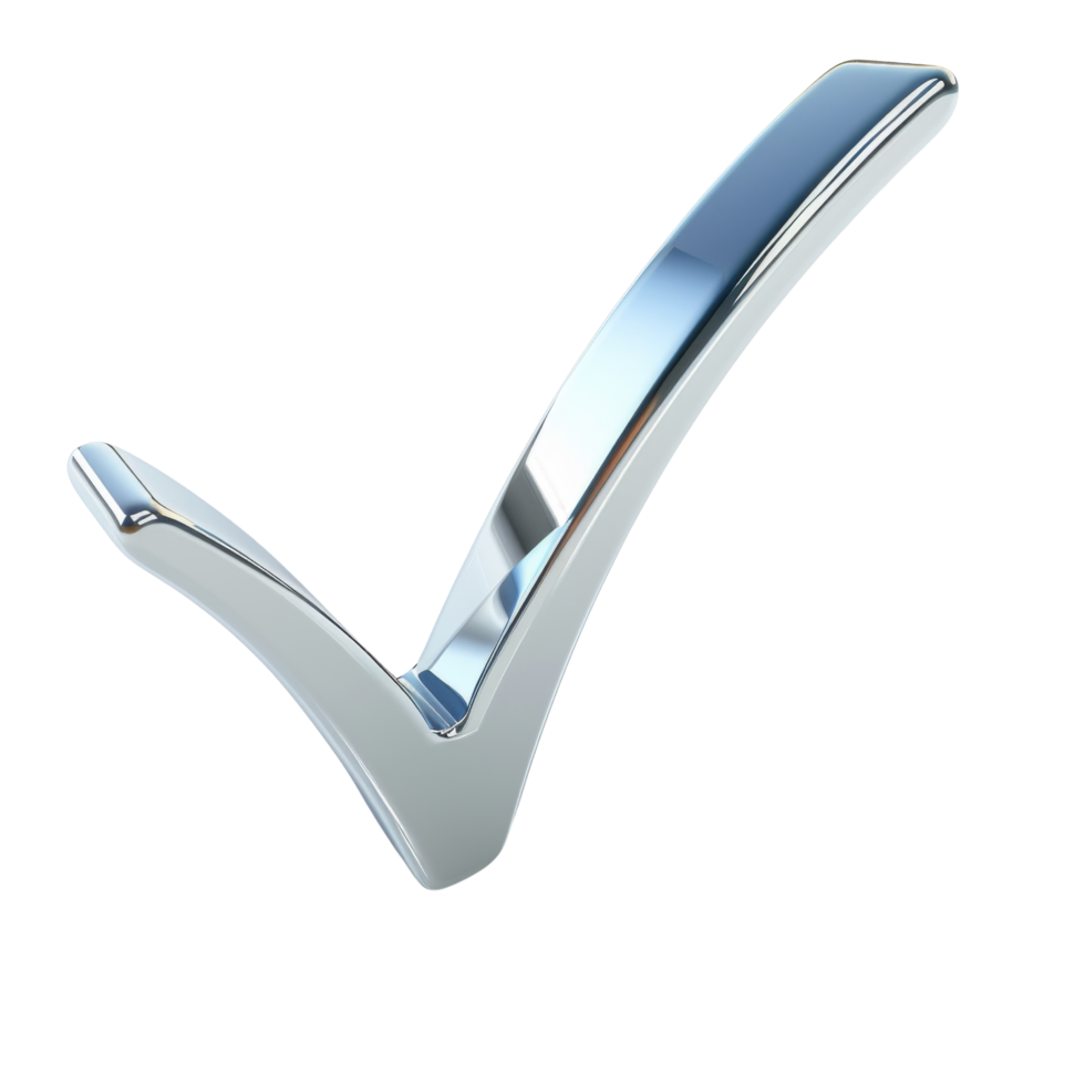 3D Silver Checkmark png