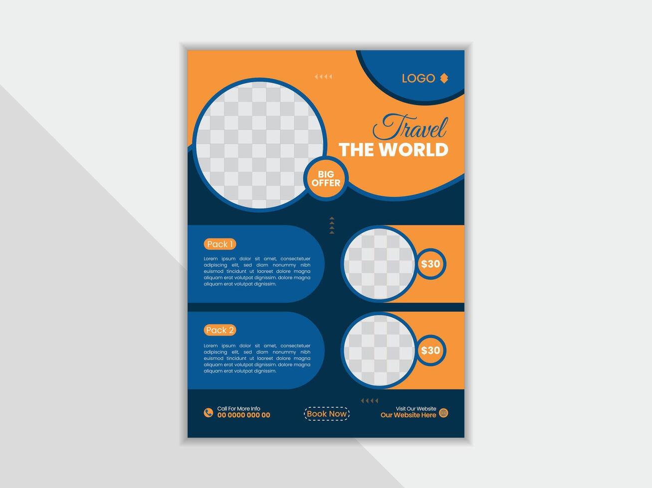Company travel flyer design for print vector