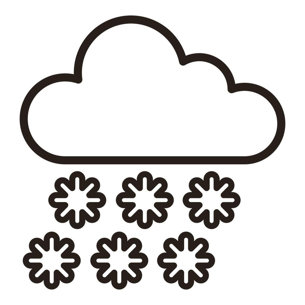 Snow icon. Black outline. illustration isolated on white background vector