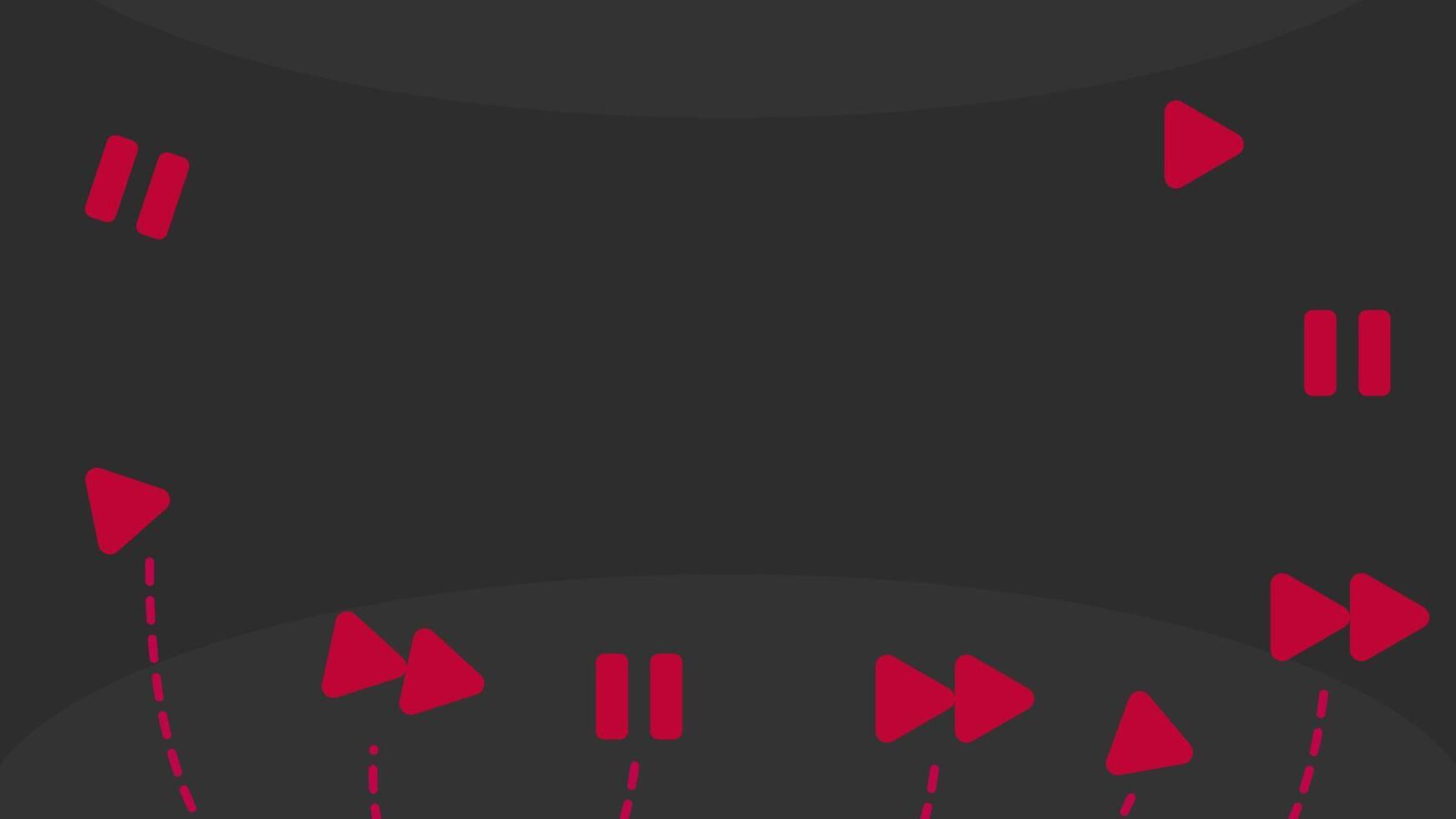 Dark background for videos with floating play and pause buttons. illustration. Suitable for videos, channels, vlogs, presentations, etc. vector