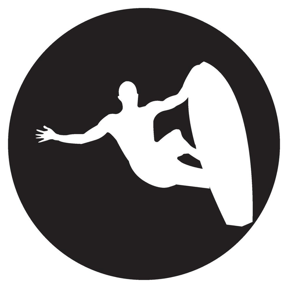 surfing logo isolated on black vector